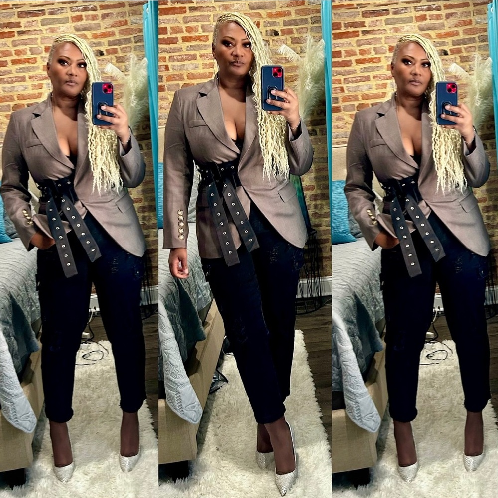 Women's Blazer with Belted Detail